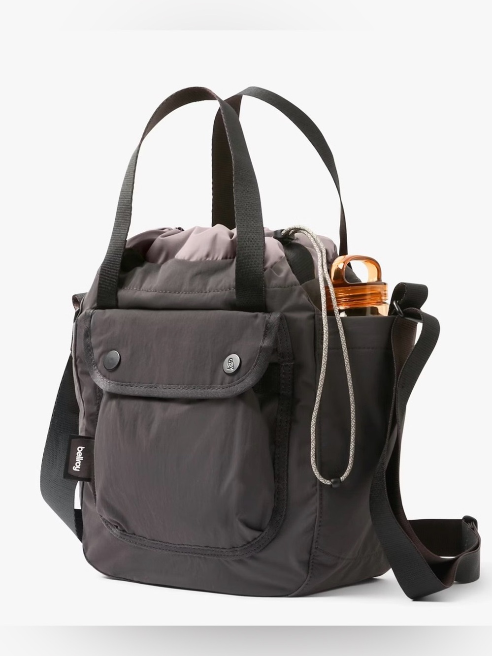 BELLROY Grey Nylon Cinch Bucket Bag, Crossbody Strap & Handles - 9L -  NWOT
